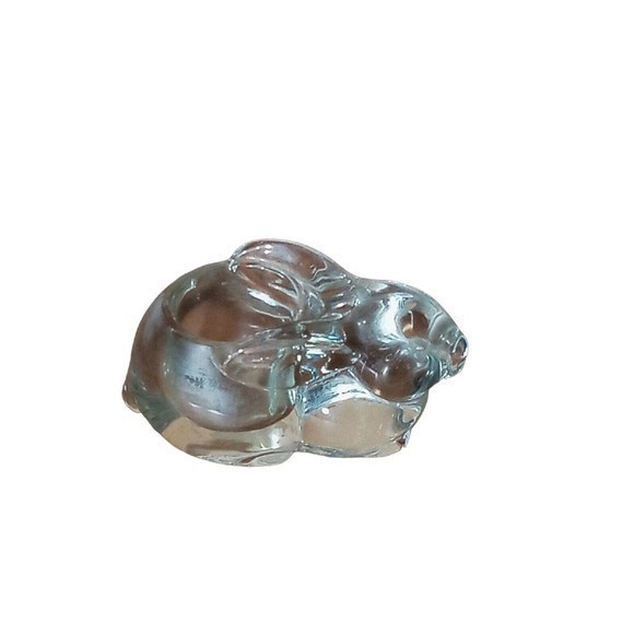 Bunny Rabbit Votive Candle Holder Glass Heavy Weight - Picture 2 of 16